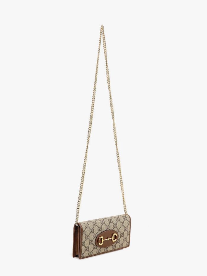Gucci GG Supreme Fabric And Leather Shoulder Bag