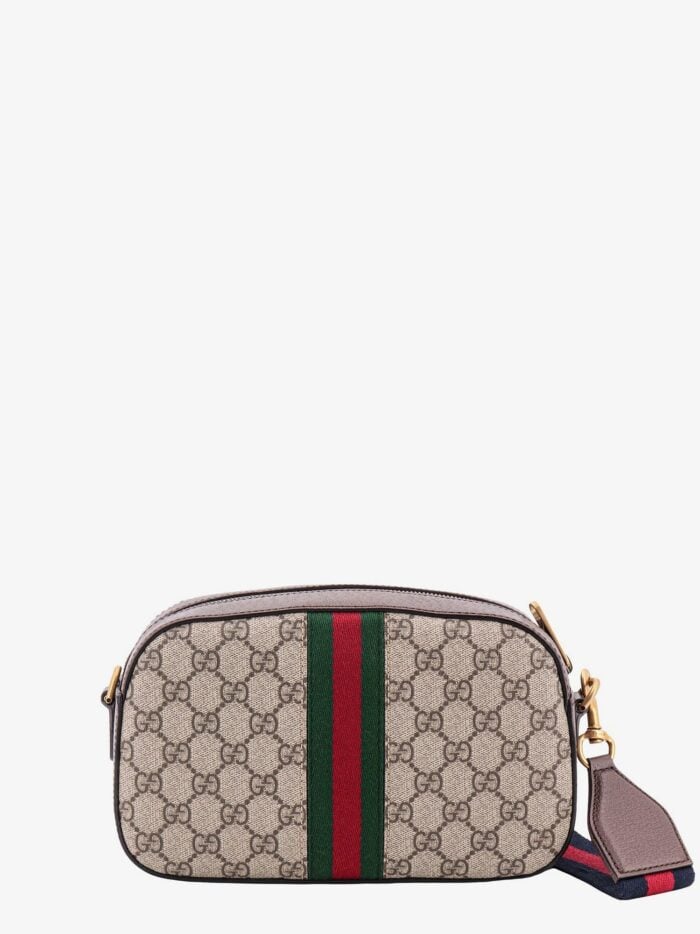 Gucci GG Supreme Fabric And Leather Shoulder Bag