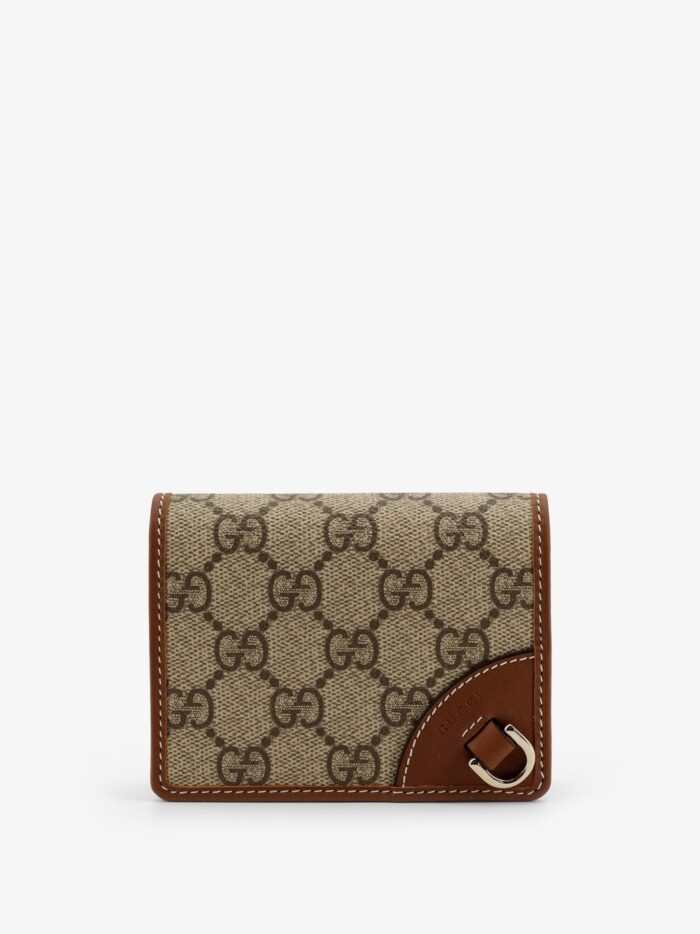 Gucci GG Supreme Fabric And Leather Wallet