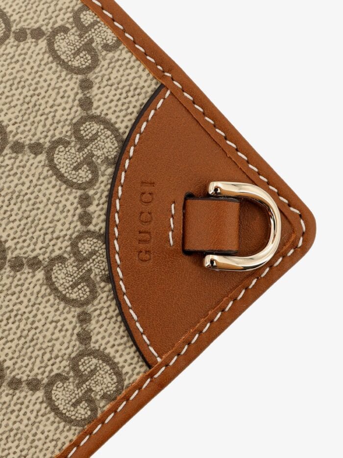 Gucci GG Supreme Fabric And Leather Wallet