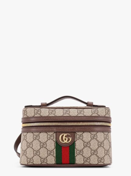 Gucci GG Supreme Fabric Shoulder Bag With Leather Inserts