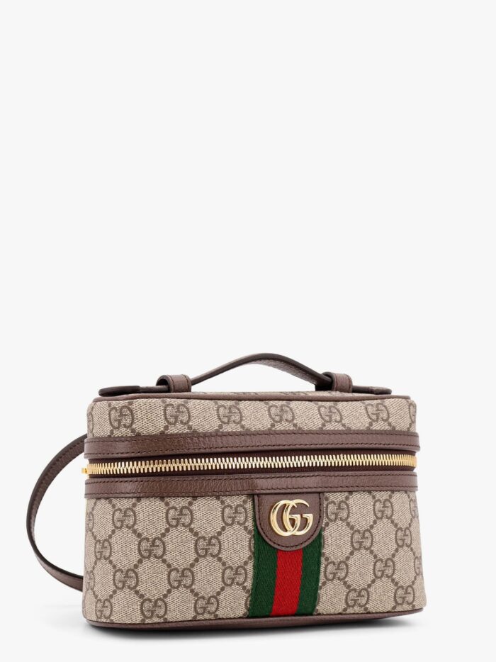 Gucci GG Supreme Fabric Shoulder Bag With Leather Inserts