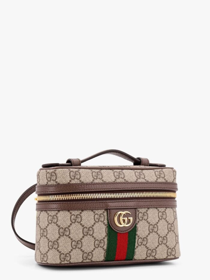 Gucci GG Supreme Fabric Shoulder Bag With Leather Inserts