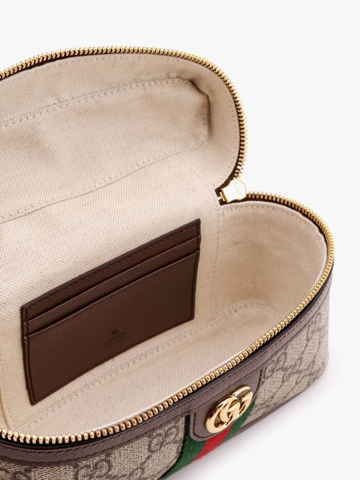 Gucci GG Supreme Fabric Shoulder Bag With Leather Inserts