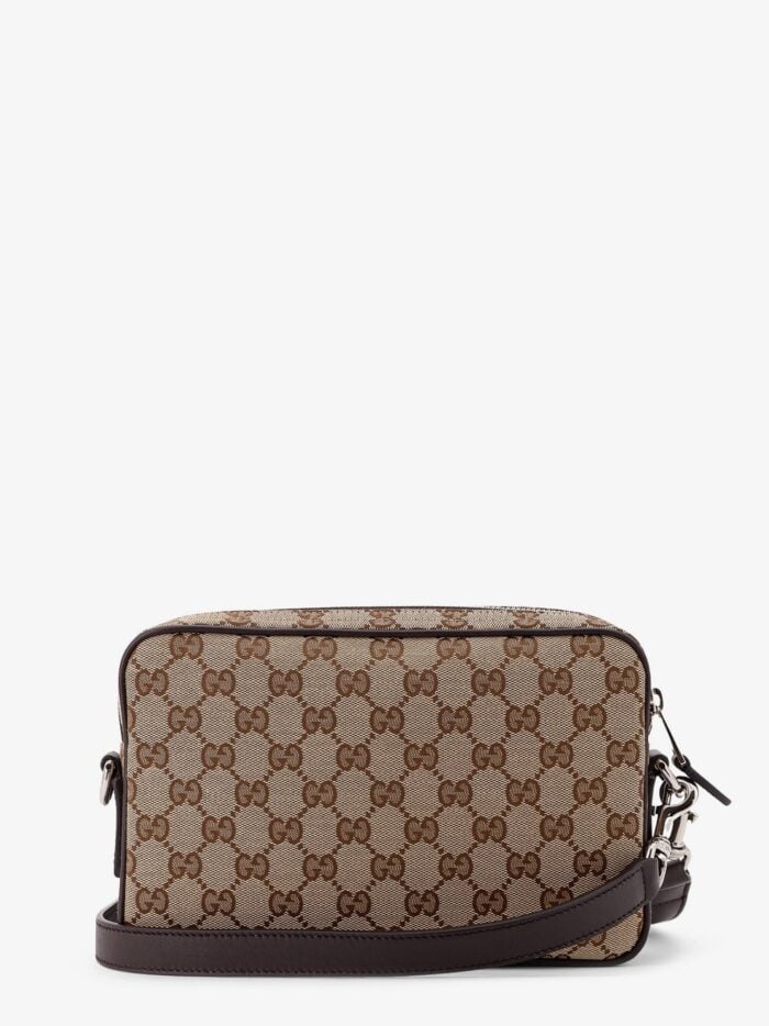 Gucci GG Supreme Fabric Shoulder Bag With Leather Inserts