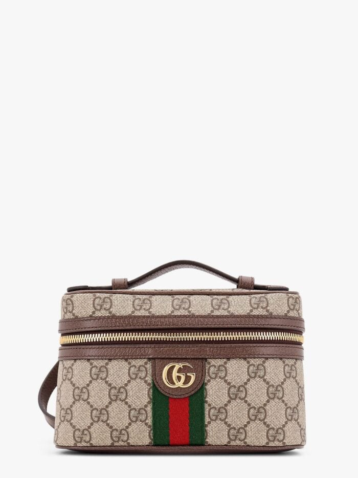 Gucci GG Supreme Fabric Shoulder Bag With Leather Inserts