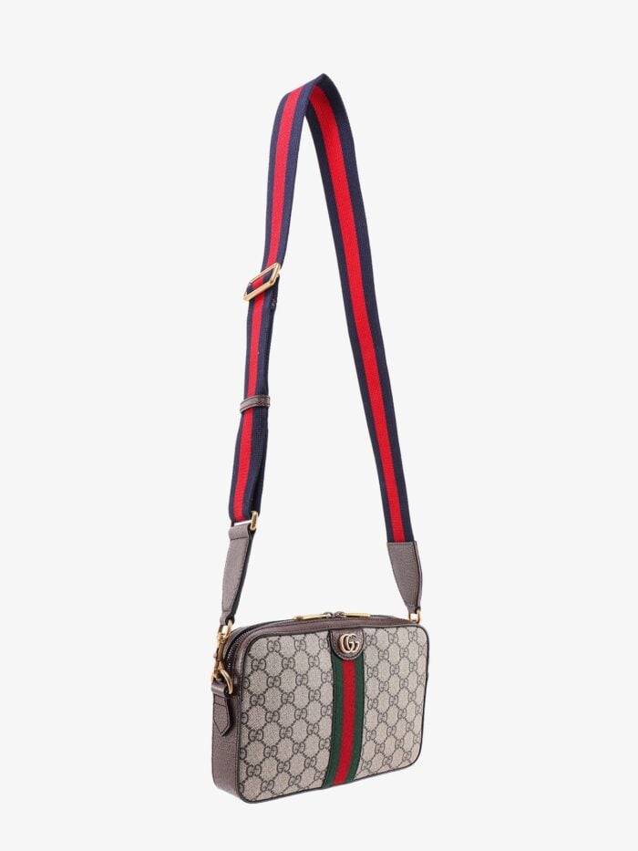 Gucci Gg Supreme Fabric Shoulder Bag With Leather Profiles