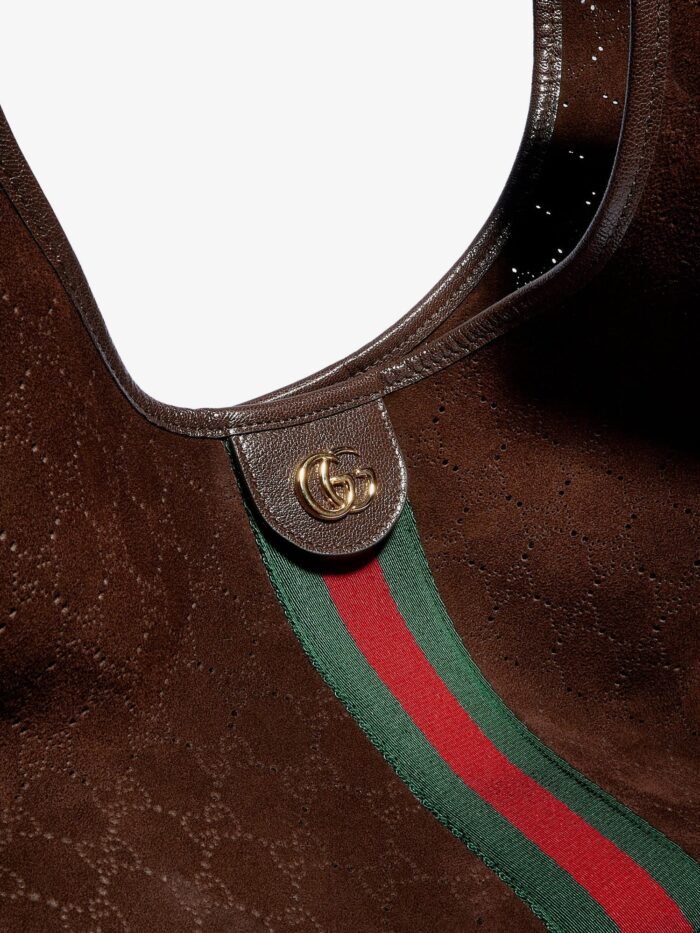 Gucci Giglio Perforated Suede Shopping Bag