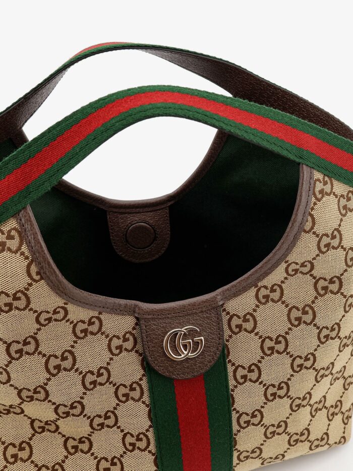 Gucci Giglio Tote Bag In GG Supreme Canvas And Leather