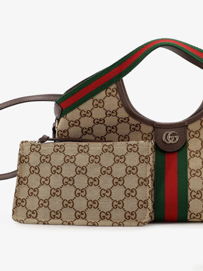 Gucci Giglio Tote Bag In GG Supreme Canvas And Leather
