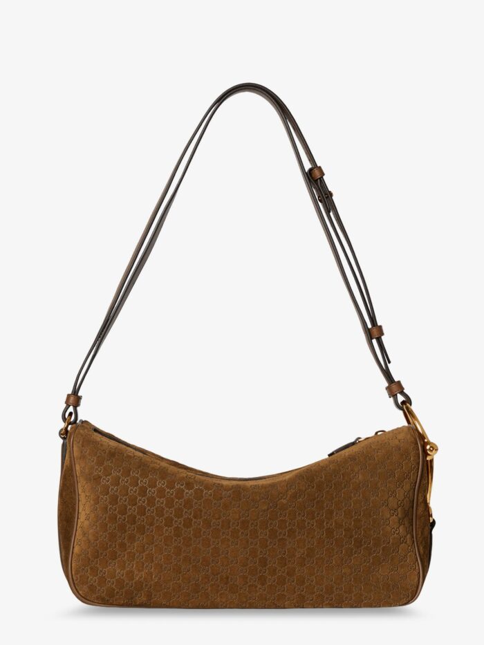 Gucci Half Horsebit Suede Shoulder Bag