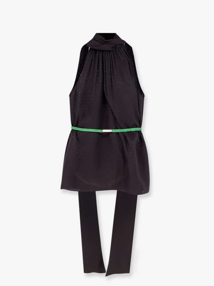 Gucci Horsebit Jacquard Silk Sleeveless Shirt