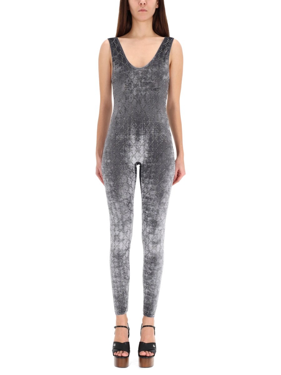 Gucci JUMPSUIT WITH "GG" EMBROIDERY