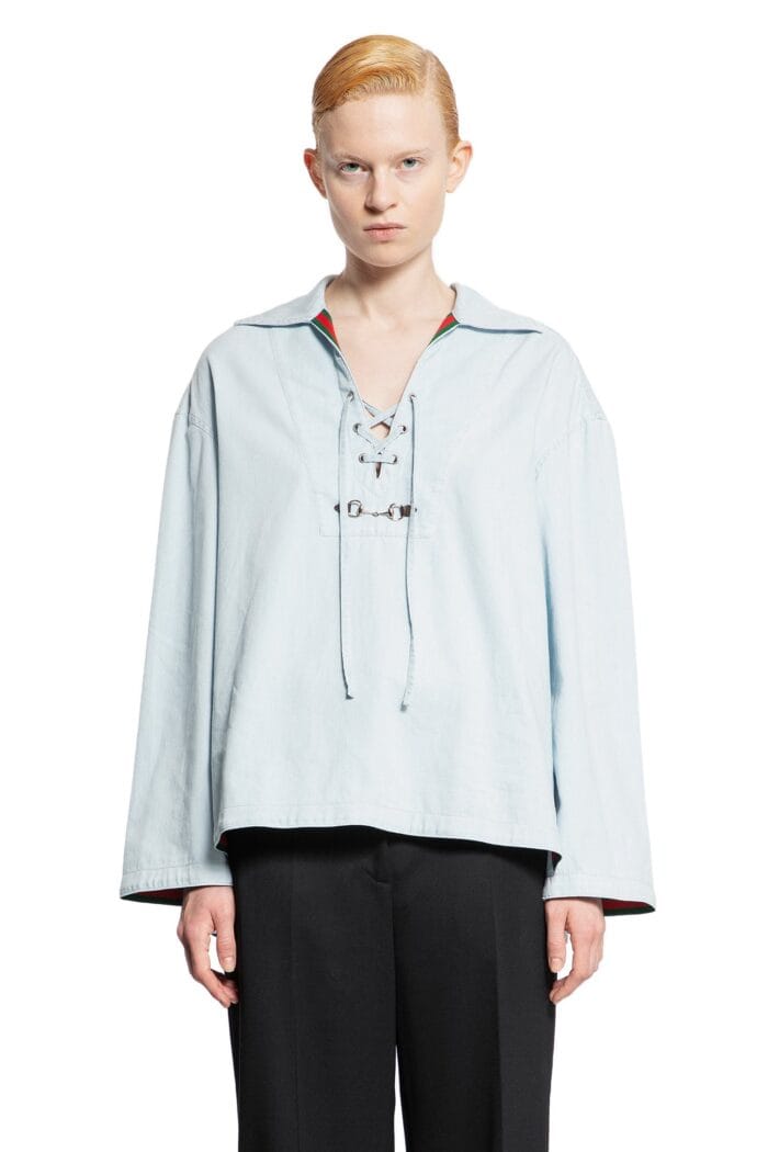 GUCCI Lace-Up Horsebit Shirt