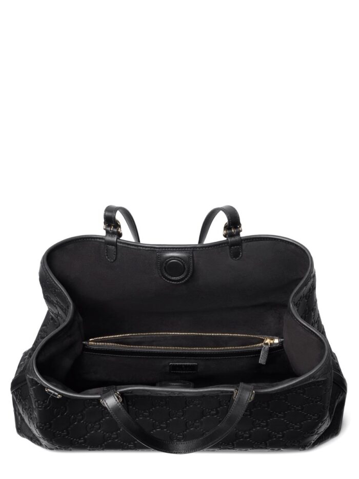 gucci large "gg emblem" shopping bag Gucci LARGE "GG EMBLEM" SHOPPING BAG