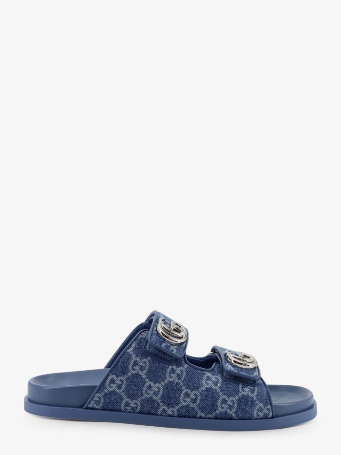 Gucci Laser GG Denim Sandals With All-over GG Motif