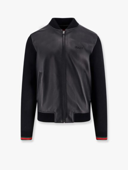 Gucci Leather And Wool Jacket