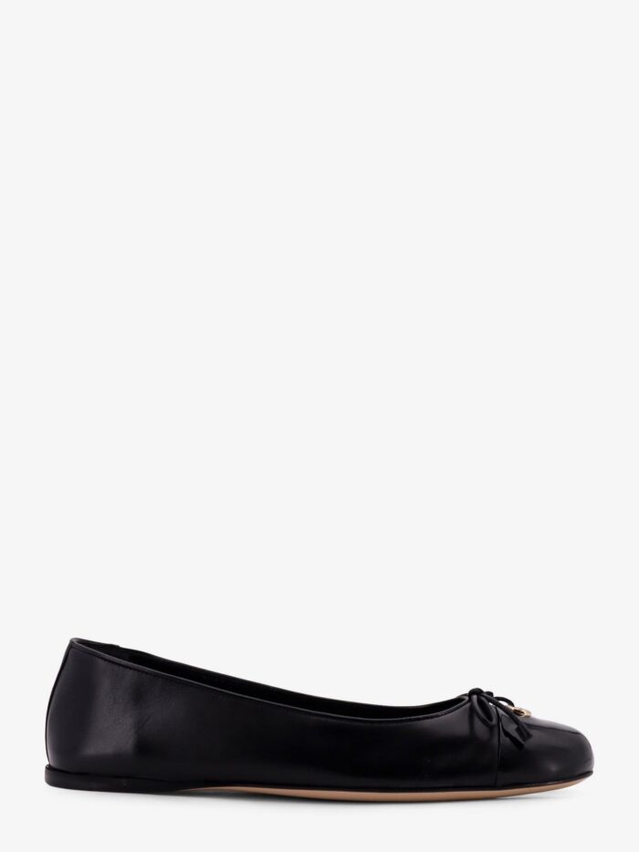 Gucci Leather Ballerinas With Patent Leather Detail