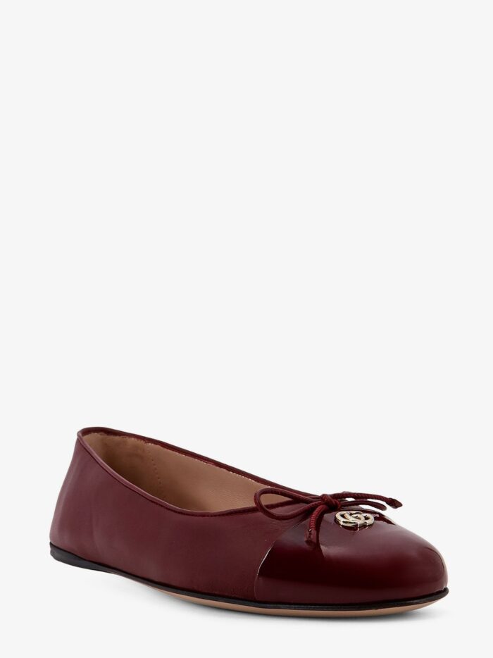 Gucci Leather Ballerinas With Patent Leather Details