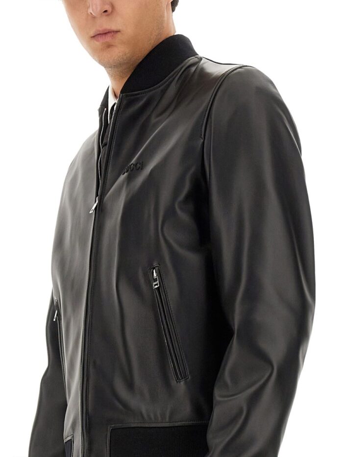 Gucci LEATHER BOMBER JACKET