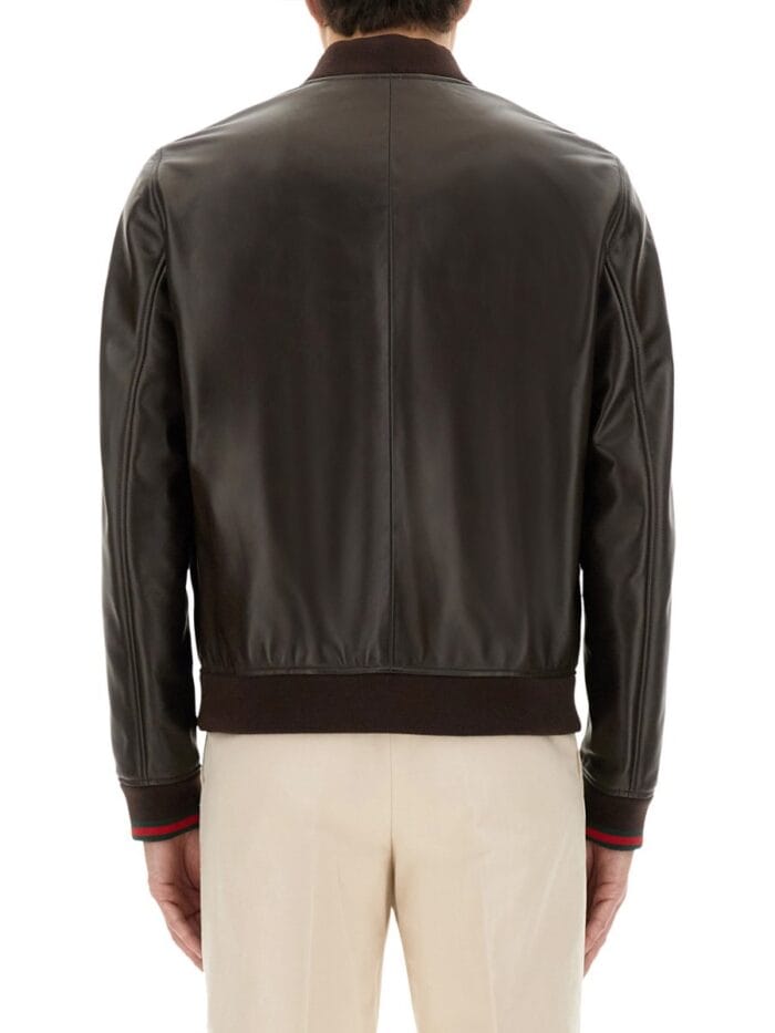 Gucci LEATHER BOMBER JACKET