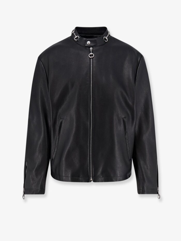 Gucci Leather Jacket With Horsebit