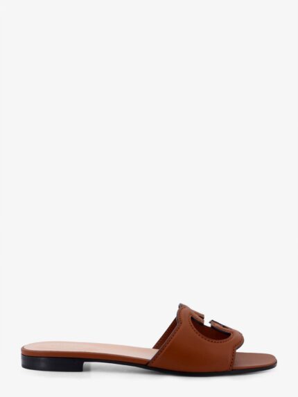 Gucci Leather Sandals With GG Incrocio Cut-out Detail