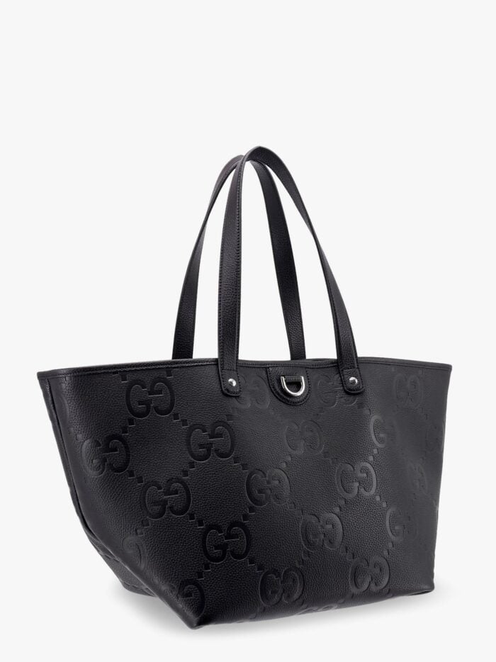 Gucci Leather Shopping Bag With Jumbo Gg Motif