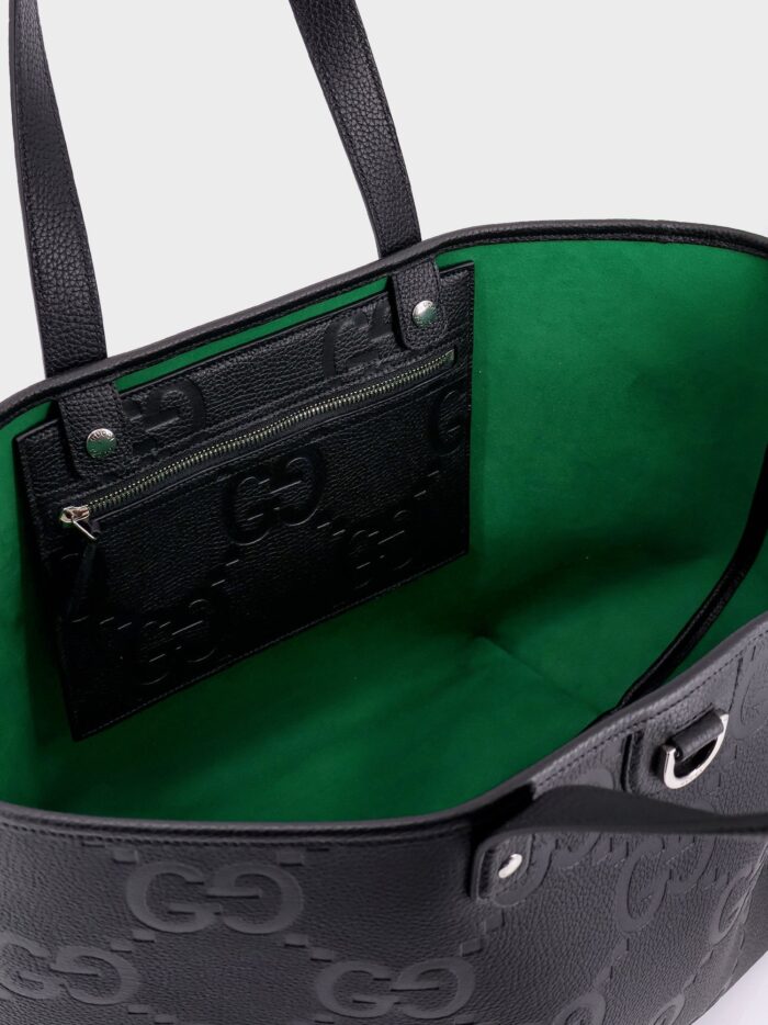 Gucci Leather Shopping Bag With Jumbo Gg Motif