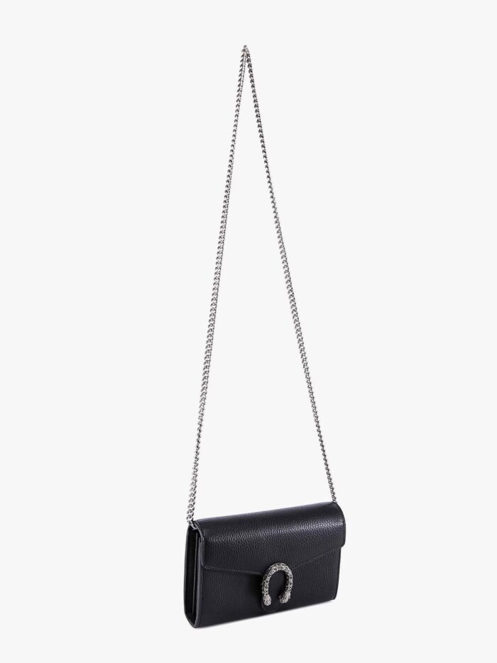 Gucci Leather Shoulder Bag With Iconic Tiger Heads Buckle