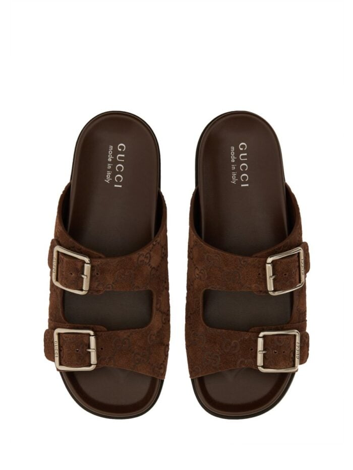 Gucci LEATHER SLIDER SANDAL