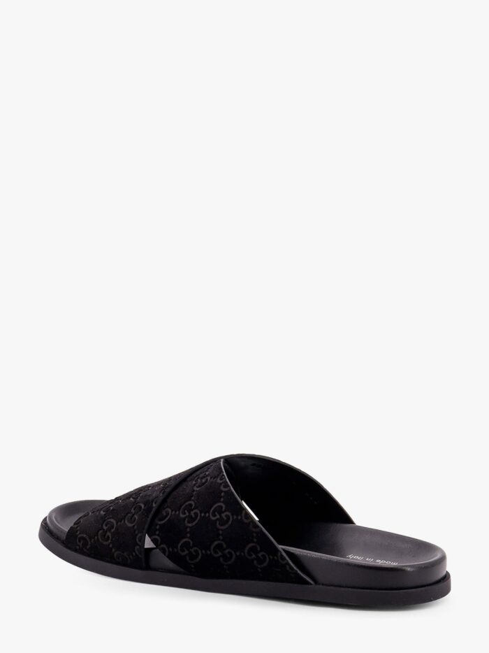 Gucci Leather Slides With All-over GG Motif