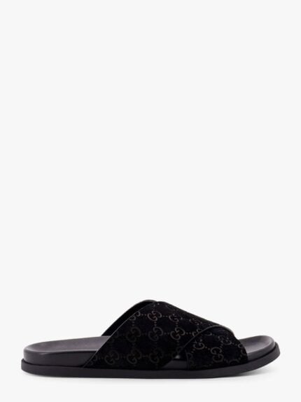 Gucci Leather Slides With All-over GG Motif