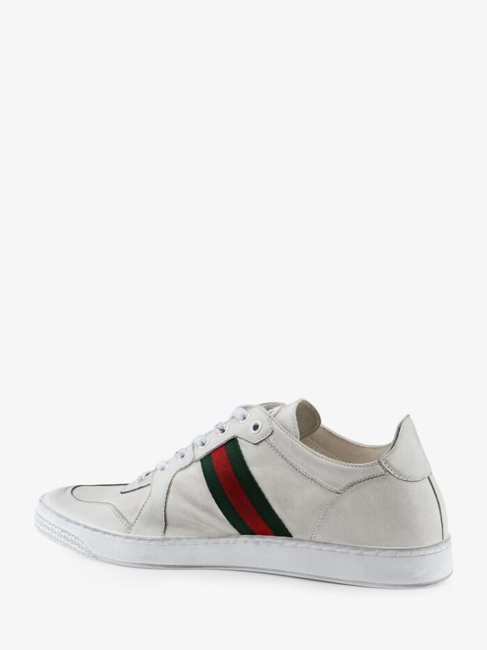 Gucci Leather Sneakers With Web Detail On The Side