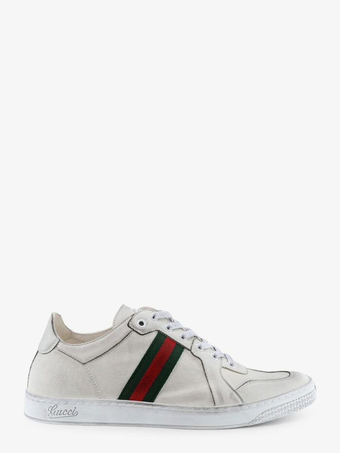 gucci leather sneakers with web detail on the side Gucci Leather Sneakers With Web Detail On The Side