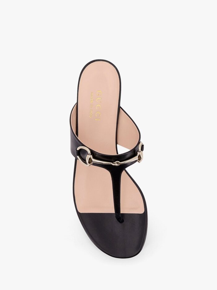 Gucci Leather Thong Sandals With Iconic Horsebit