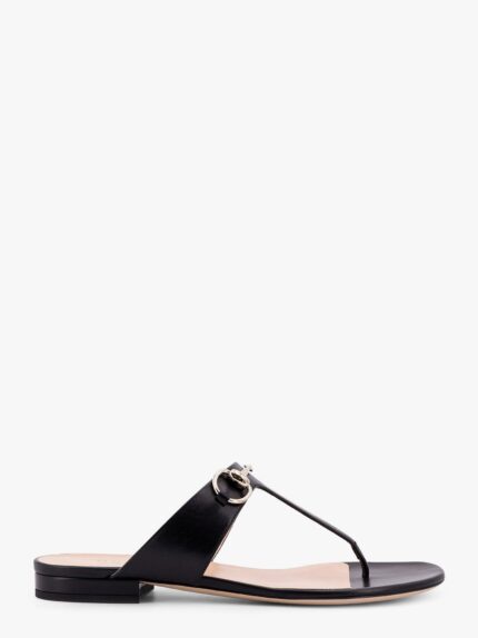 Gucci Leather Thong Sandals With Iconic Horsebit