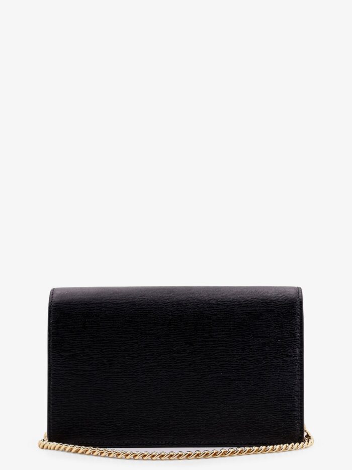 Gucci Leather Wallet With Removable Metal Shoulder Strap