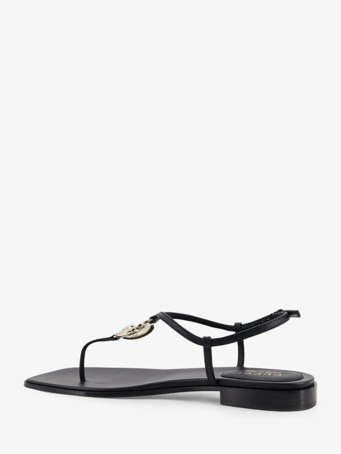 Gucci Lifford Leather Sandals With Metal GG Logo