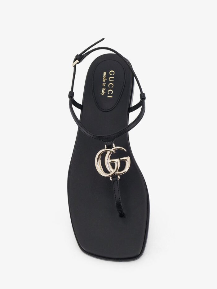 Gucci Lifford Leather Sandals With Metal GG Logo