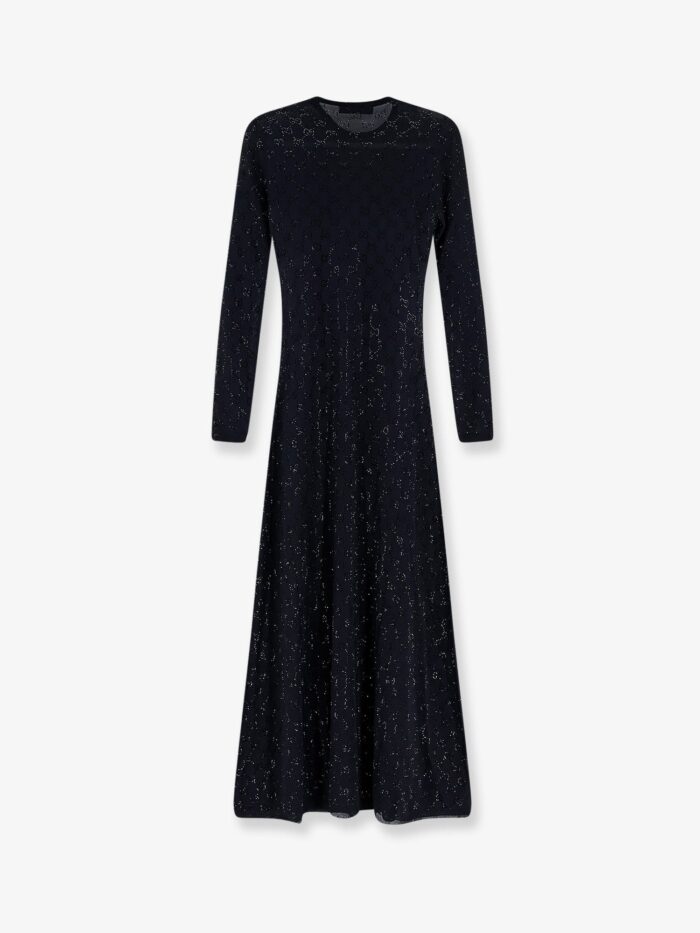 Gucci Long Viscose Dress With GG Crystals