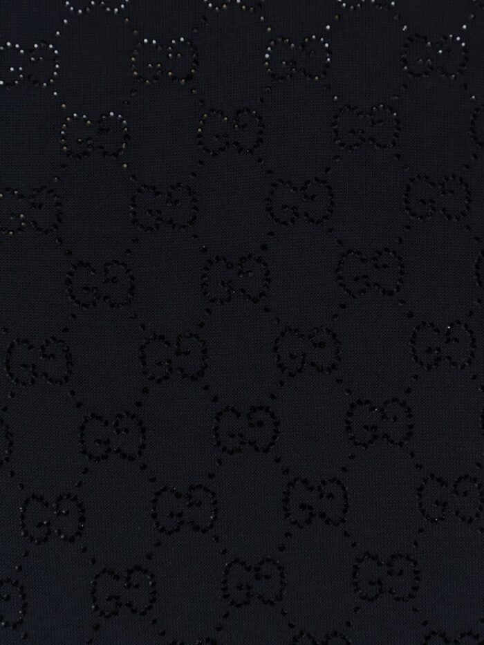 Gucci Long Viscose Dress With GG Crystals