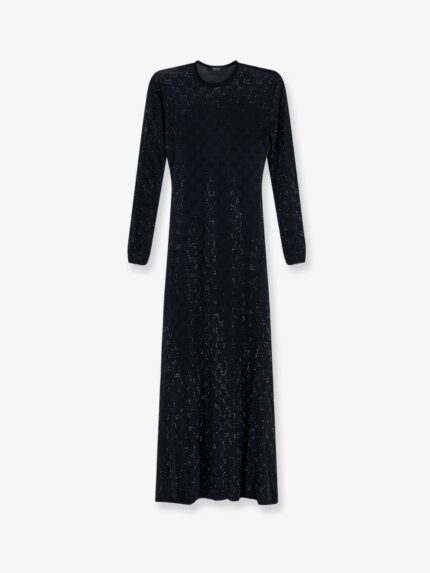Gucci Long Viscose Dress With GG Crystals