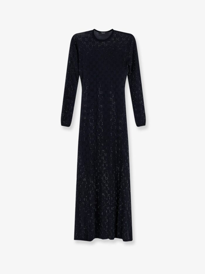 Gucci Long Viscose Dress With GG Crystals