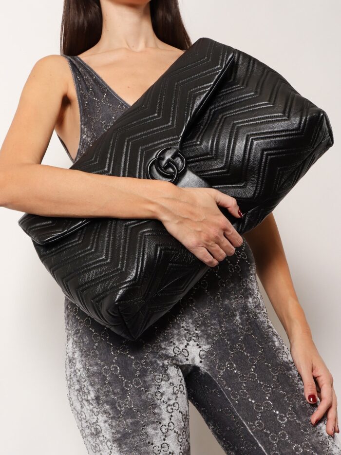 Gucci Matelassé Leather GG Marmont Shoulder Bag