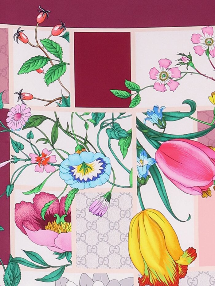 Gucci Mini Block Flora Silk Foulard
