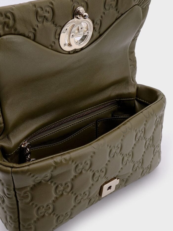 Gucci Mini Gg Milano Leather Handbag With All-over Gg Motif