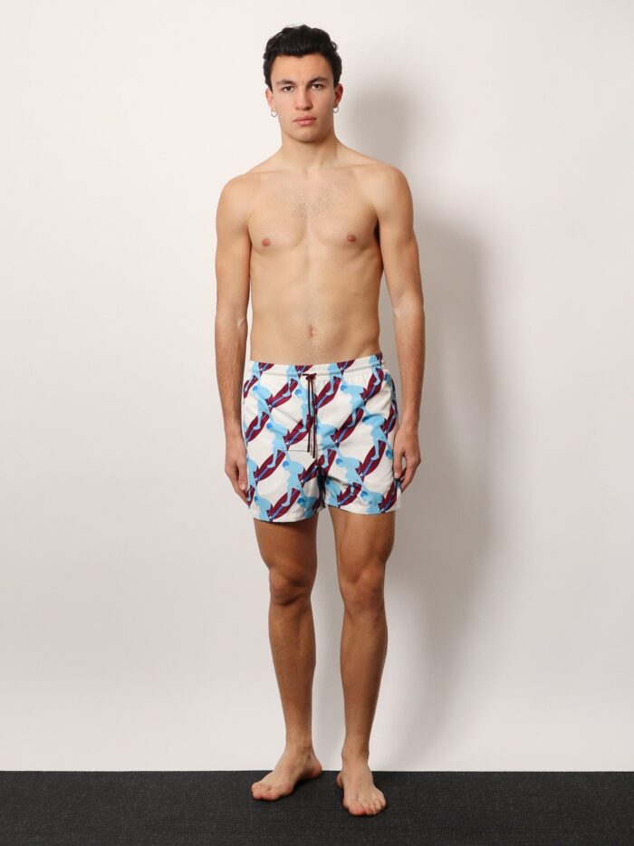 Gucci Nylon Swim Trunk With Surfer Print