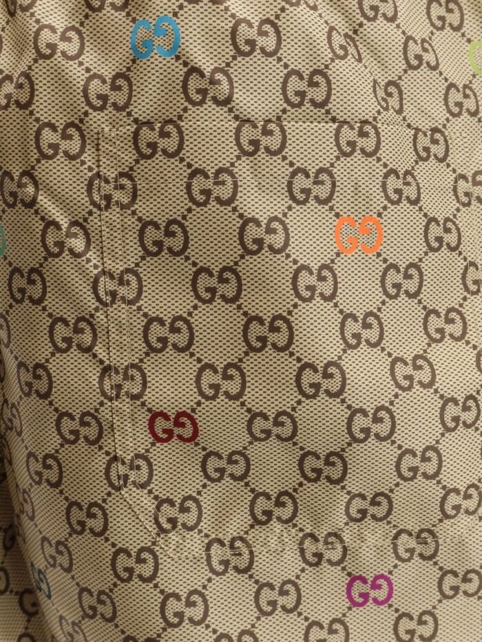 Gucci Nylon Swim Trunks With All-over GG Logo