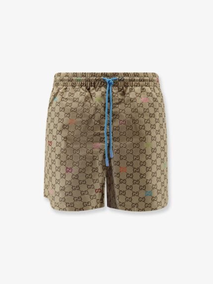 Gucci Nylon Swim Trunks With All-over GG Logo
